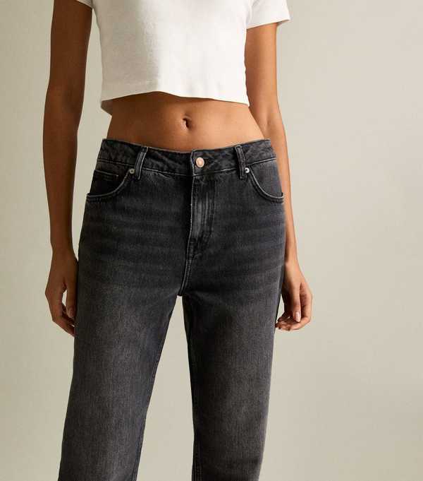 New Look Black Anica Straight Jeans