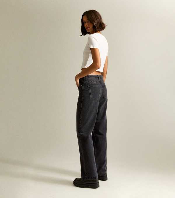 New Look Black Anica Straight Jeans