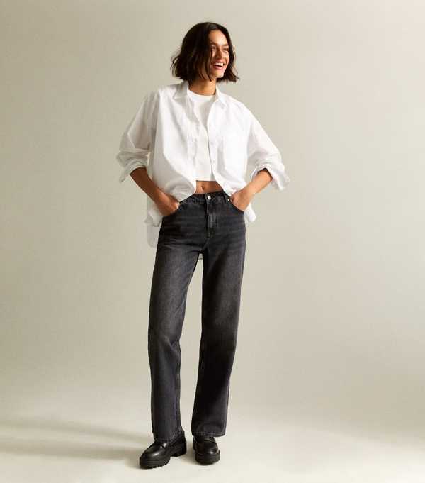 new look Black Anica Straight Jeans