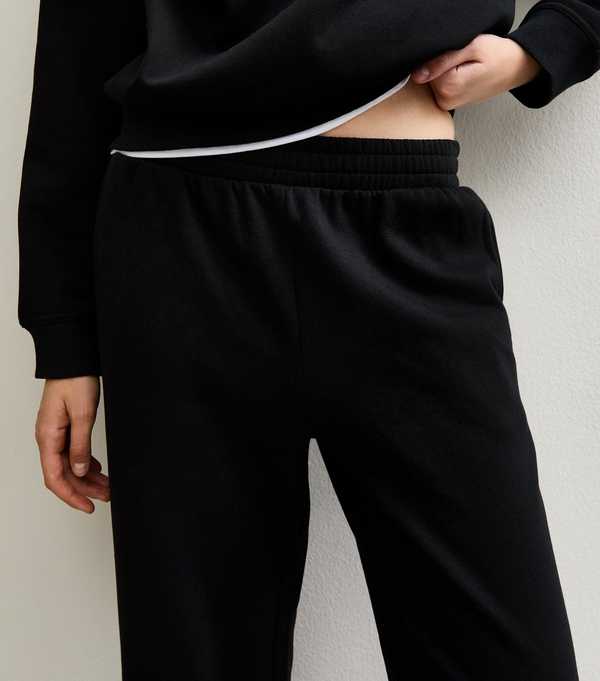 New Look Black Elasticated Waist Wide Leg Joggers