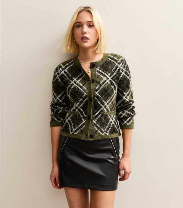 New Look Black Faux Leather Double Zip Mini Skirt