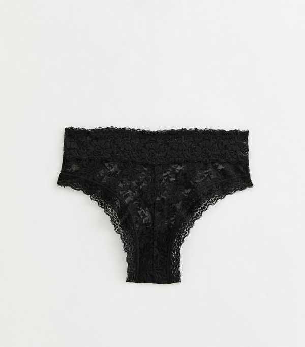 new look Black Floral Lace Brazilian Briefs