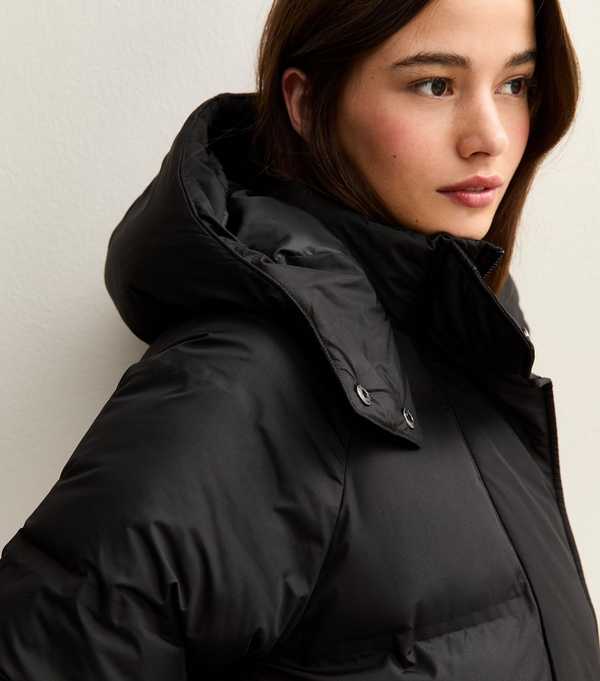 New Look Black Longline Padded Puffer Coat