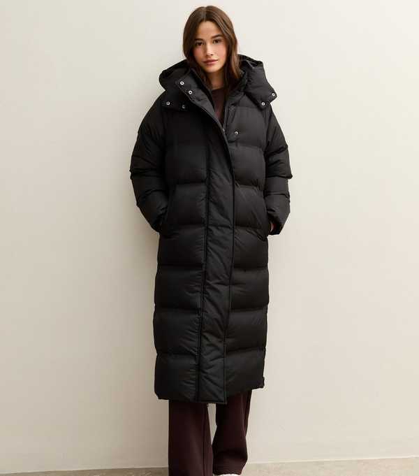 New Look Black Longline Padded Puffer Coat