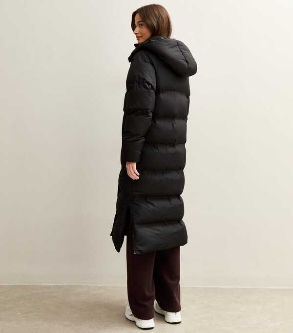 New Look Black Longline Padded Puffer Coat