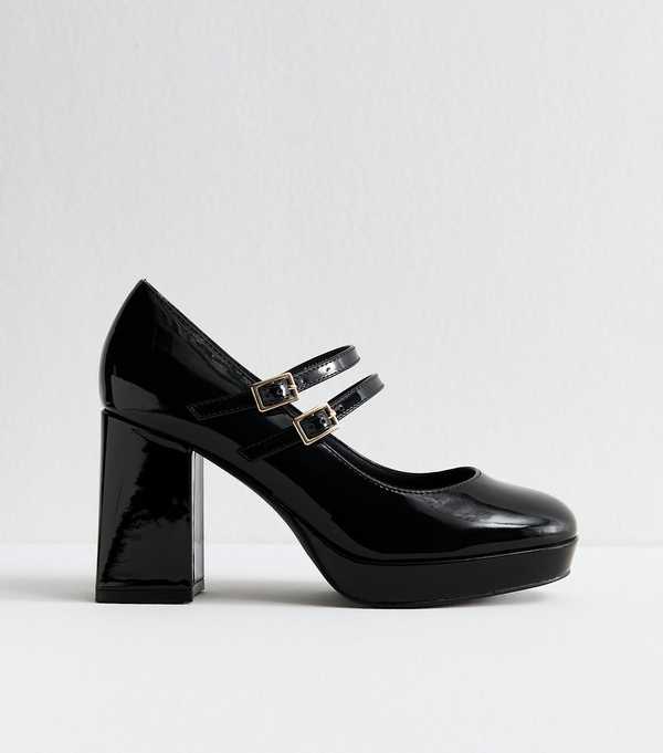 New Look Black Mary Jane Platform Heels