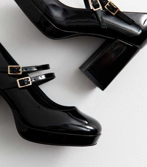 New Look Black Mary Jane Platform Heels