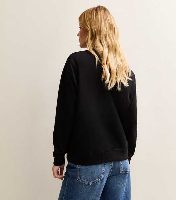 New Look Black NYC Leopard Print Logo Sweatshirt