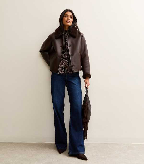 New Look Black Paisley Long Sleeve Blouse