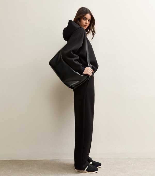 New Look Black Premium Barrel Leg Joggers