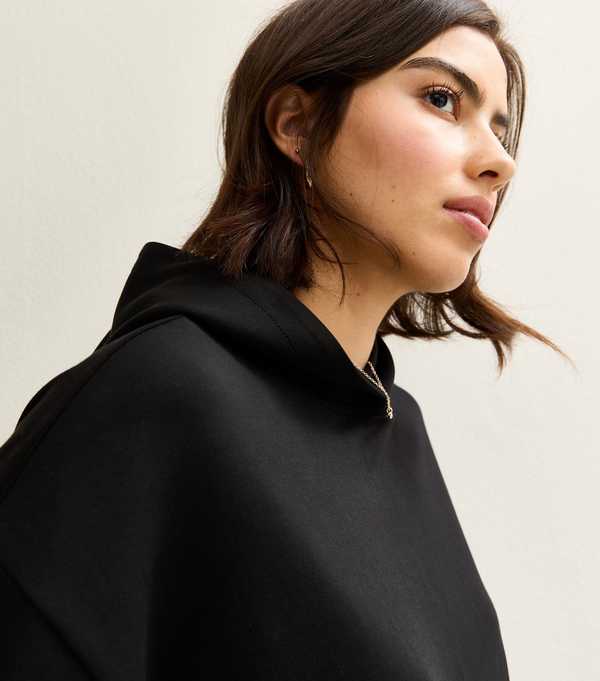 New Look Black Premium Jersey Hoodie