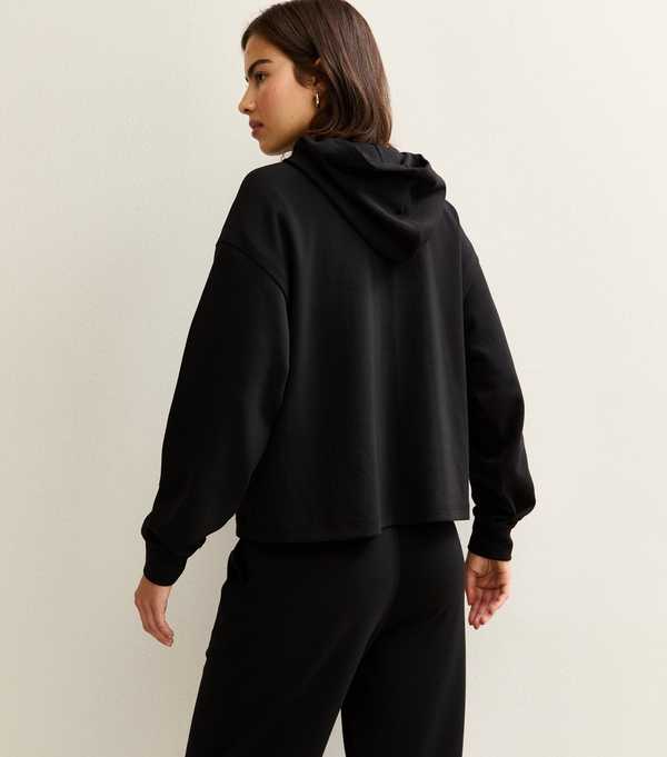 New Look Black Premium Jersey Hoodie