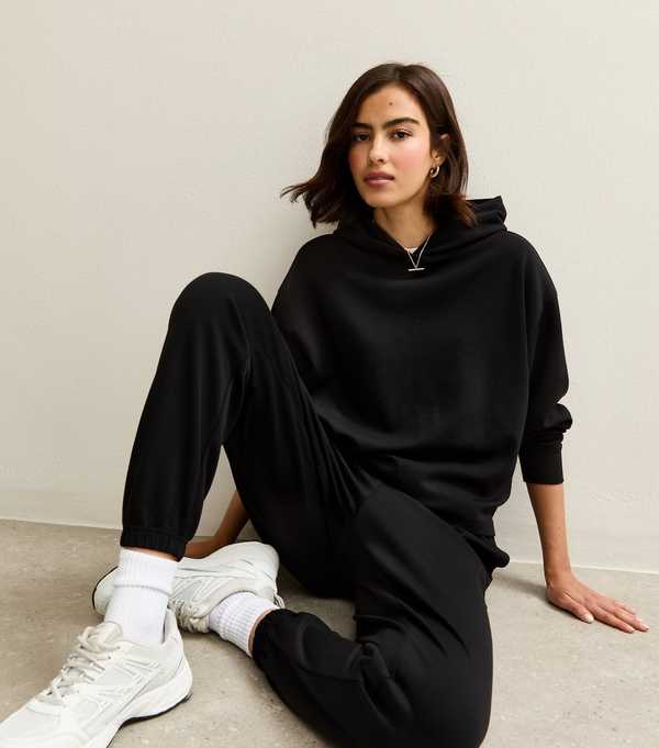 new look Black Premium Jersey Hoodie