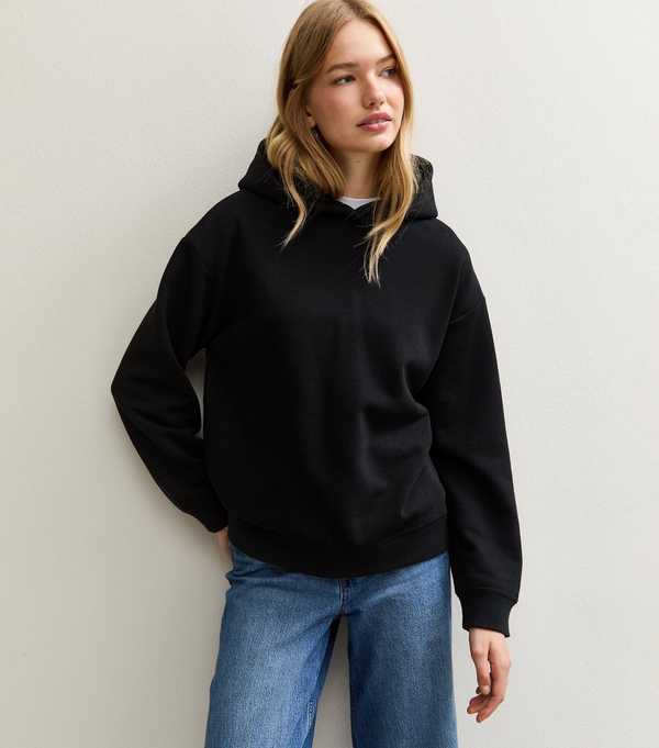 New Look Black Relaxed Drop Shoulder Hoodie