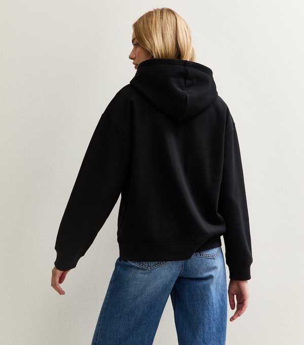 New Look Black Relaxed Drop Shoulder Hoodie