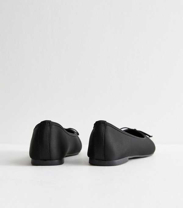 New Look Black Satin Ballet Flats