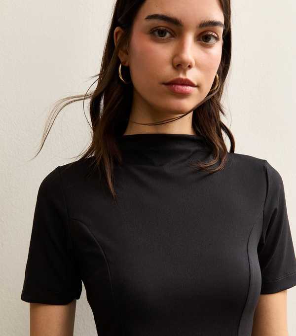 New Look Black Short Sleeve Mini Dress