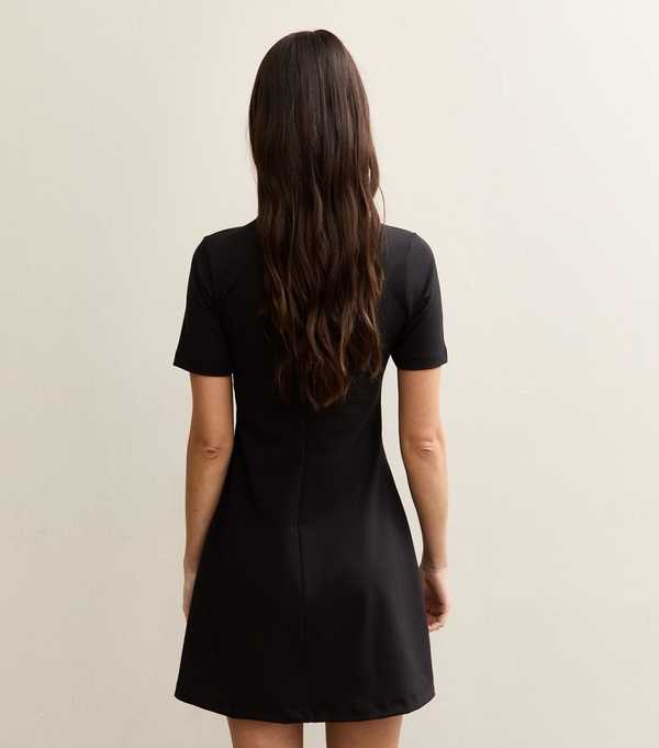 New Look Black Short Sleeve Mini Dress