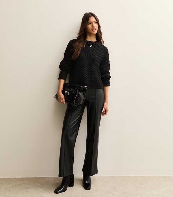 New Look Black Stitch Knit Jumper