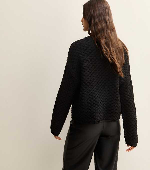 New Look Black Stitch Knit Jumper