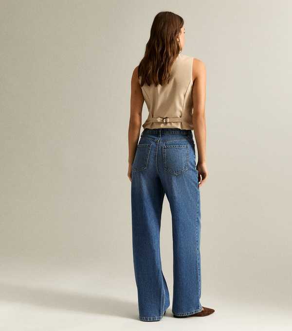 New Look Blue Adalae High Waisted Wide Leg Jeans
