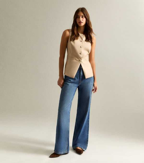 new look Blue Adalae High Waisted Wide Leg Jeans
