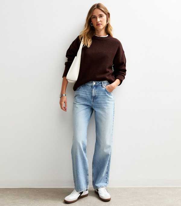 new look Blue Anica Straight Leg Jeans
