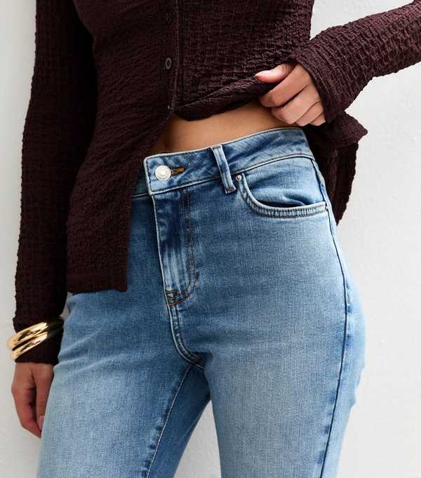 New Look Blue Low Rise Flare Leg Denim Jeans