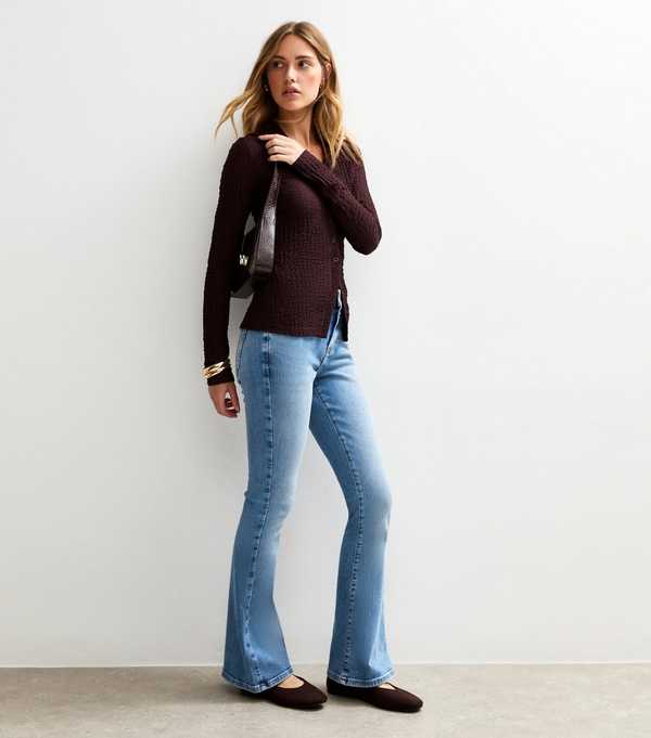 New Look Blue Low Rise Flare Leg Denim Jeans