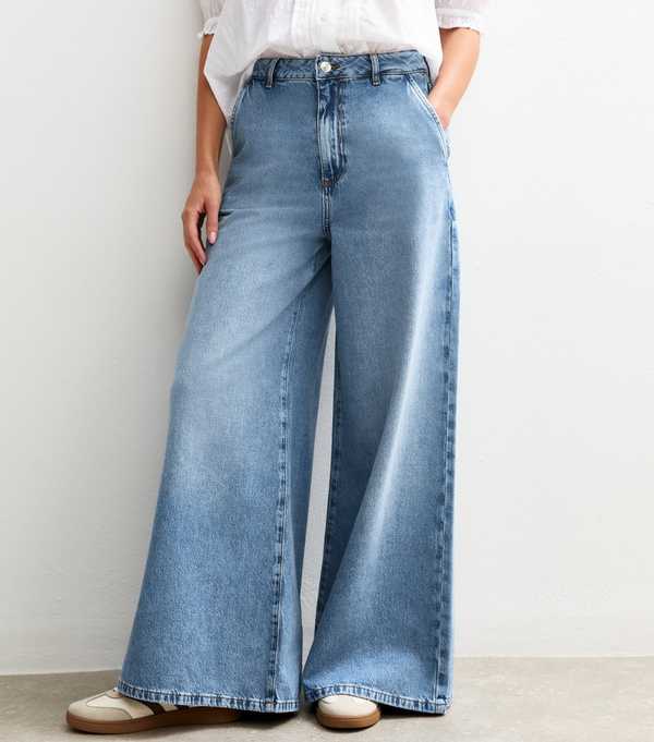 New Look Blue Palazzo Wide Leg Jeans