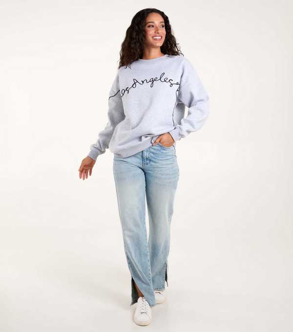 New Look Blue Vanilla Pale Grey LA Logo Sweatshirt
