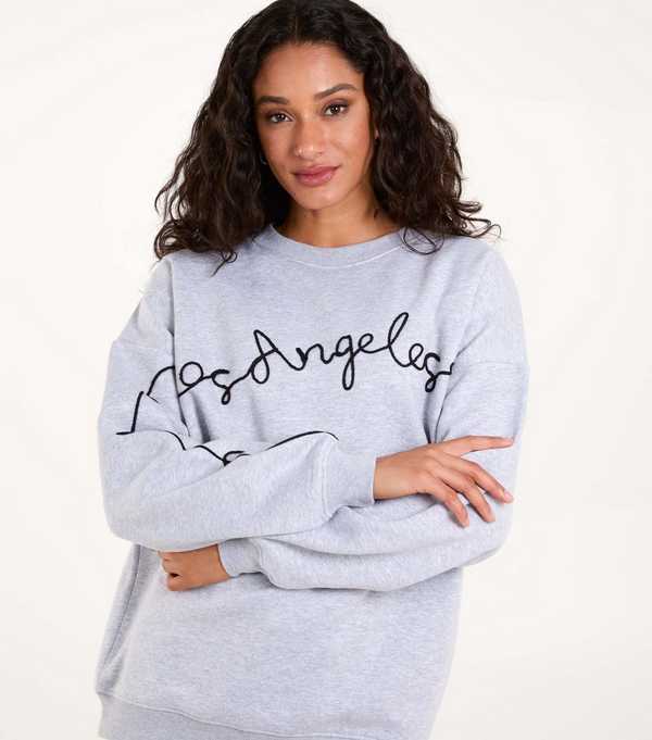New Look Blue Vanilla Pale Grey LA Logo Sweatshirt