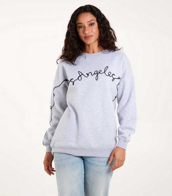 new look Blue Vanilla Pale Grey LA Logo Sweatshirt