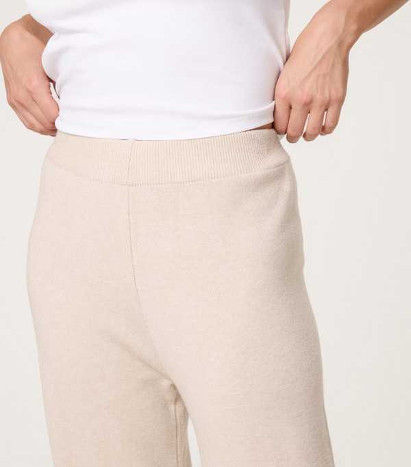 New Look Blue Vanilla Stone Knit Wide Leg Trouser