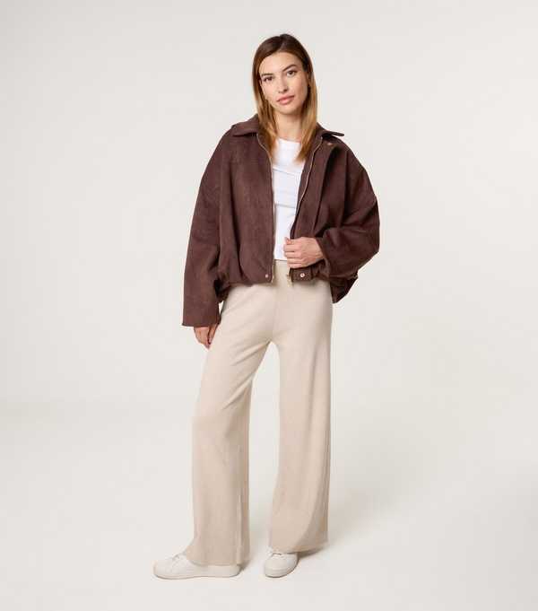 new look Blue Vanilla Stone Knit Wide Leg Trouser