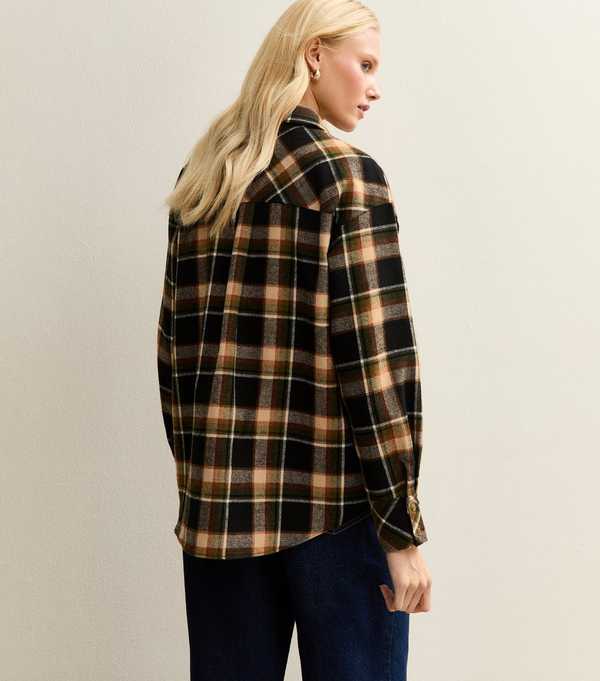 New Look Brown Checked Brushed Shirt