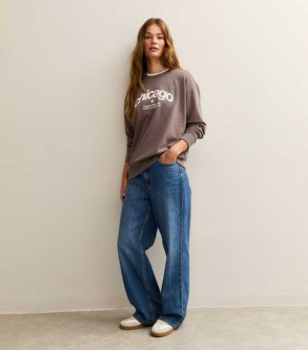 new look Brown Chicago Logo Sweatshirt