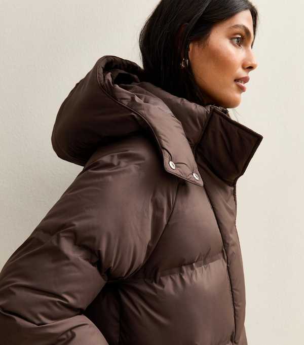 New Look Brown Longline Padded Puffer Coat