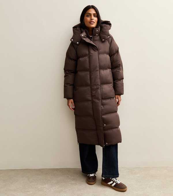 New Look Brown Longline Padded Puffer Coat