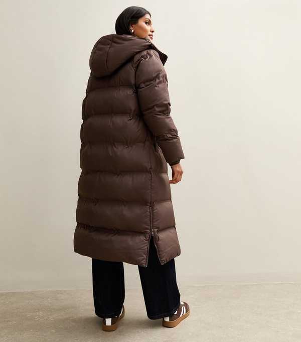 New Look Brown Longline Padded Puffer Coat