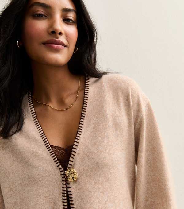 New Look Brown Soft Touch Single Button Cardigan