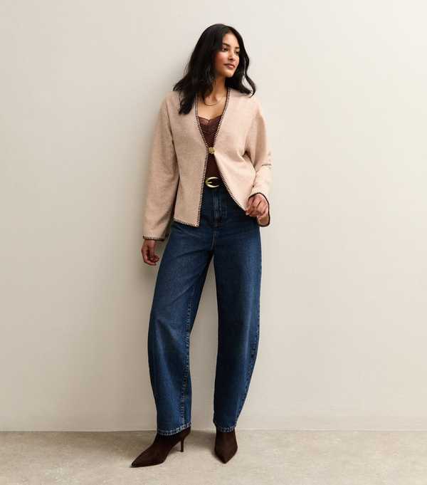 New Look Brown Soft Touch Single Button Cardigan