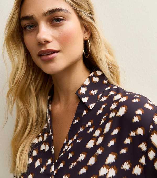 New Look Brown Speckled Pattern Colin Shirt