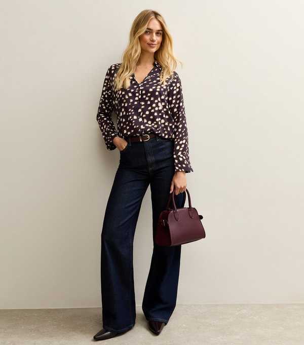 New Look Brown Speckled Pattern Colin Shirt