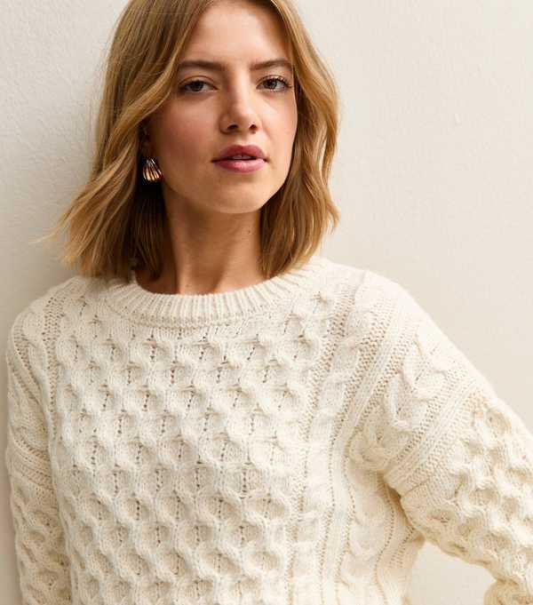 New Look Cream Chunky Cable Knit Jumper