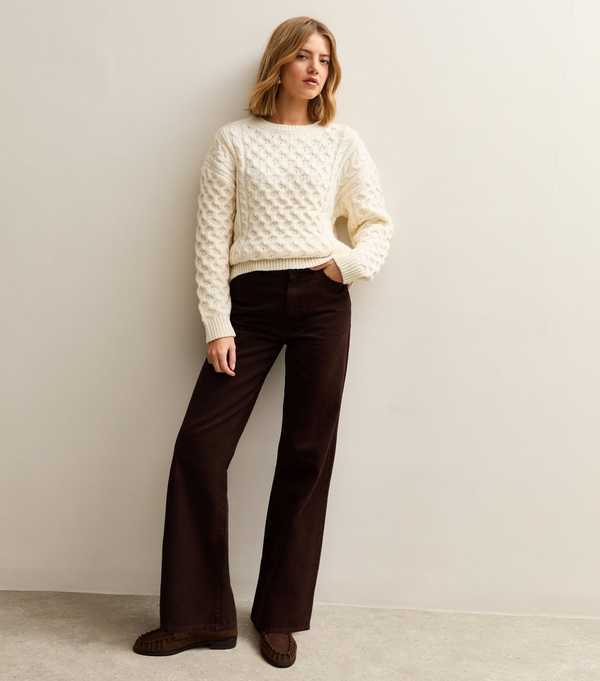 New Look Cream Chunky Cable Knit Jumper