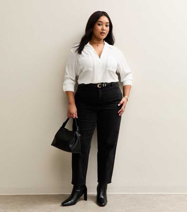 new look Curves Black Mom Jeans