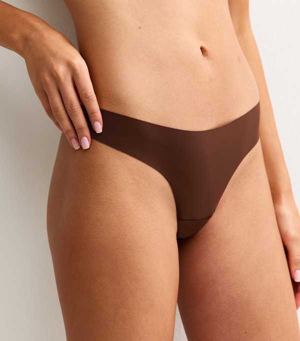 New Look Dark Brown Free Cut No VPL Thong
