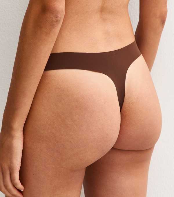 New Look Dark Brown Free Cut No VPL Thong