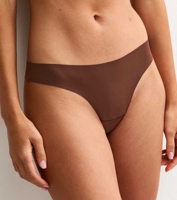 new look Dark Brown Free Cut No VPL Thong